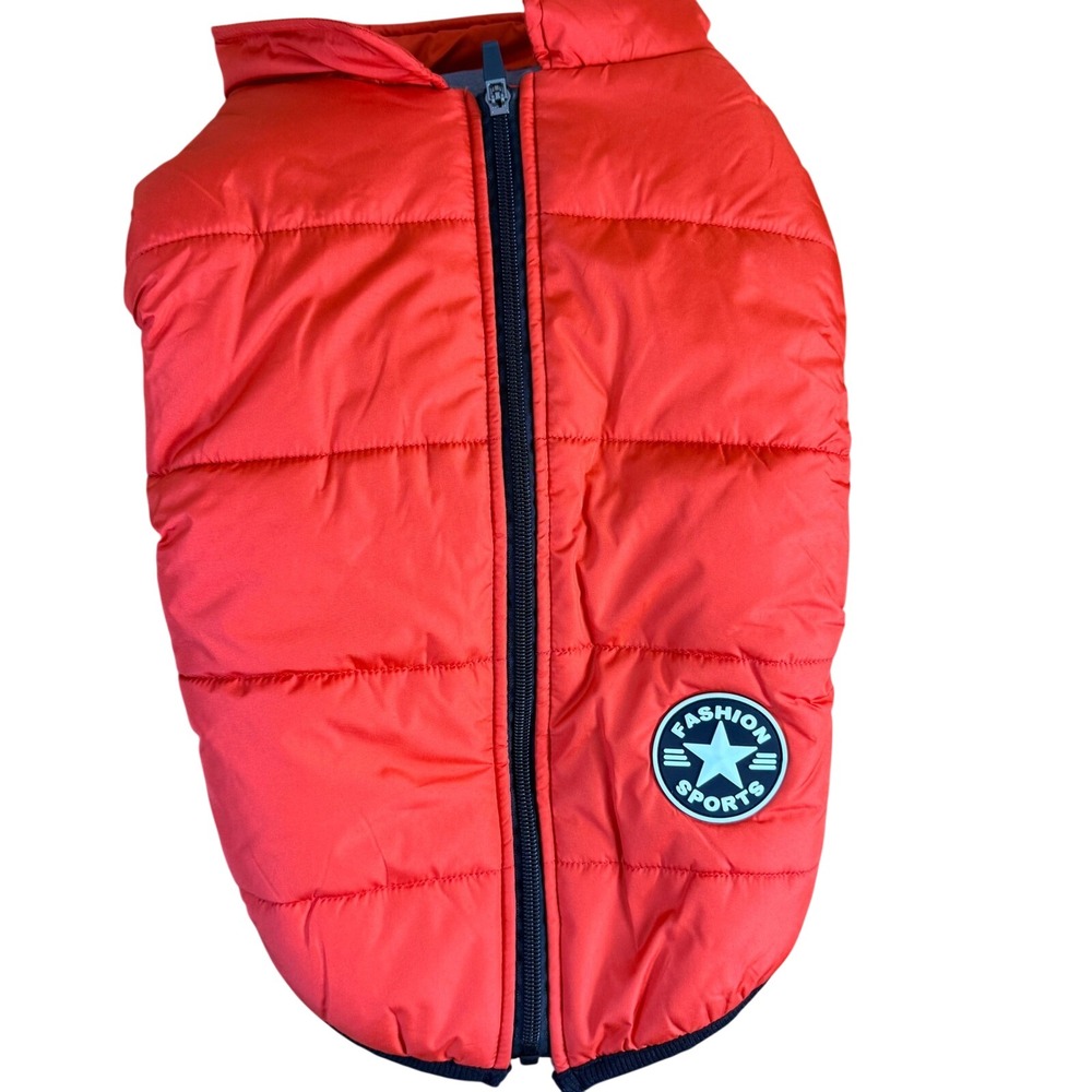 Furry King Red Puffer Dog Coat Winter Vest Harness Compatible‎